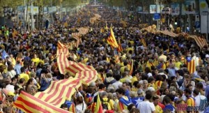 На улицы Каталонии вышли 400 тысяч человек