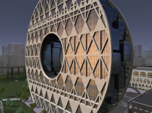 В Китае достроили спорное здание-монету