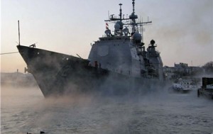 Американский крейсер Vella Gulf вошел в Черное море