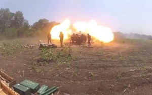 Огонь артиллерии под Славянском (+Видео)