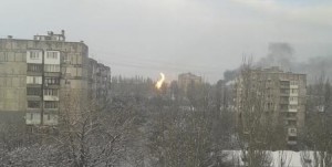 В Донецке из-за обстрелов загорелся газопровод (+Видео)