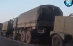 Появилось видео колонны военной техники РФ у границ Харьковской области (+Видео)