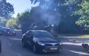 С улицы Киева эвакуировали сломавшийся танк